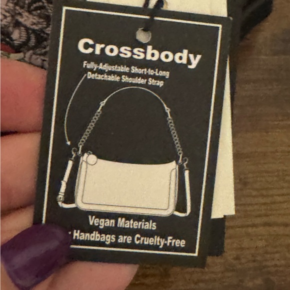 Ed Hardy Skull Design Crossbody Bag - Pink and Black - Picture 3 of 7